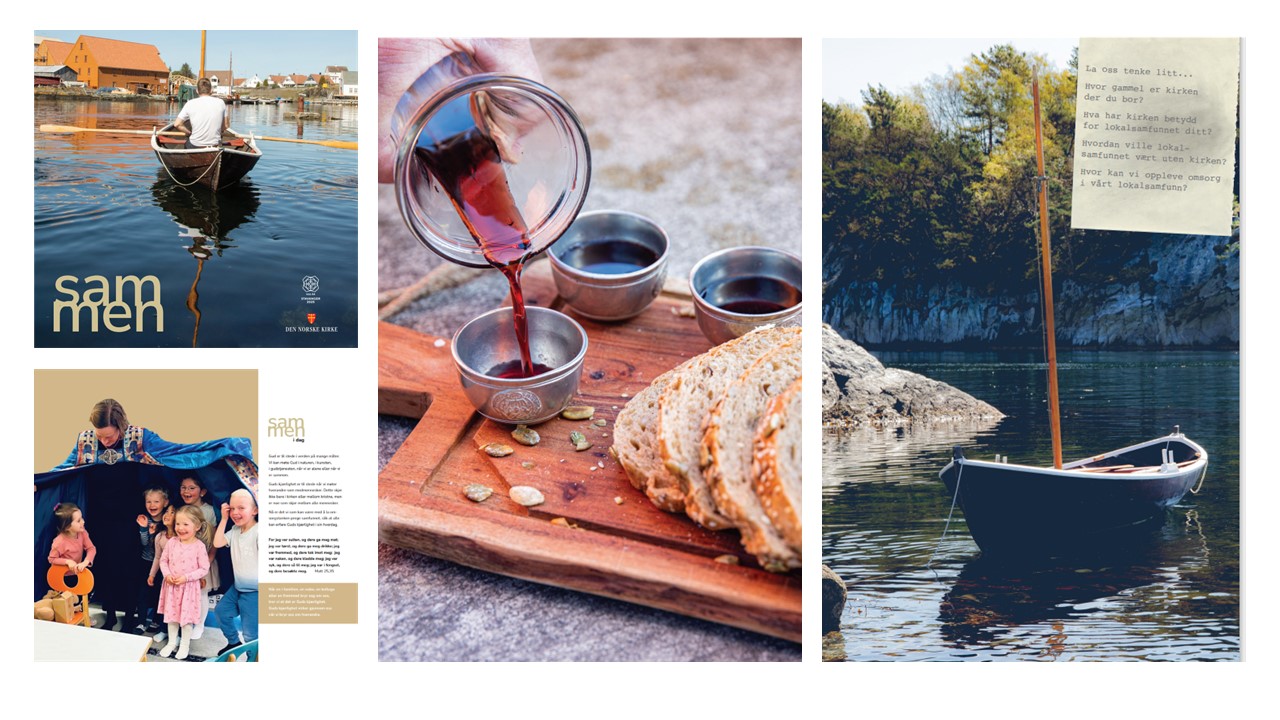 Utsnitt fra brosjyren "Sammen", som er designet av Frode Isachsen og med foto av Andrea Rocha.