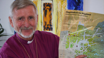 Biskop Erling Pettersen lanserte Pilegrimskartet.