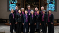 Biskopene i Den norske kirke er urolige for rettsvernet til det ufødte liv etter dagens vedtak av ny abortlov. Tunsberg-biskop Jan Otto Myrseth står som nummer to fra høyre på bakre rad.