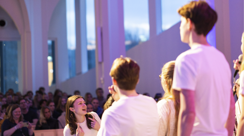 Ringerike Tensing bidro da konfirmantene på Ringerike hadde fellessamling. Dette bidro til å vise frem og invitere inn til øvrig ungdomsarbeid. Foto: Maria Saxegaard