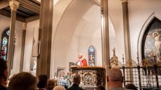 Biskop Jan Otto Myrseth var vertskap for Stiftsdagen som samlet 500 ansatte i Tunsberg. Her fra pilegrimsmessen i Tønsberg domkirke. Alle foto: Eddy Diakanua