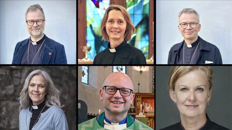 Øverst fra venstre: Sveinung Hansen, Kjerstin Jensen og Øystein Magelssen. Nede fra venstre: Kristin Moen Saxegaard, Stephen Sirris og Elisabeth Thorsen.