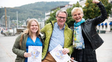 Denne spreke gjengen fra Frogner i Lier stakk av med seieren i årets Sykle til jobben-aksjon! Fra venstre: Anne-Sofie Ramslie, Rune Kleven og Tone Venås Unhjem.