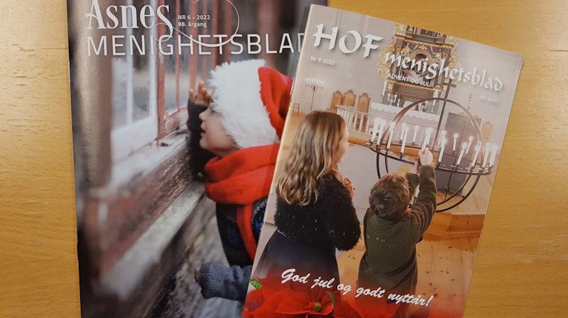 Advent- og juleutgaven av menighetsbladene i Åsnes og Hof 2022.