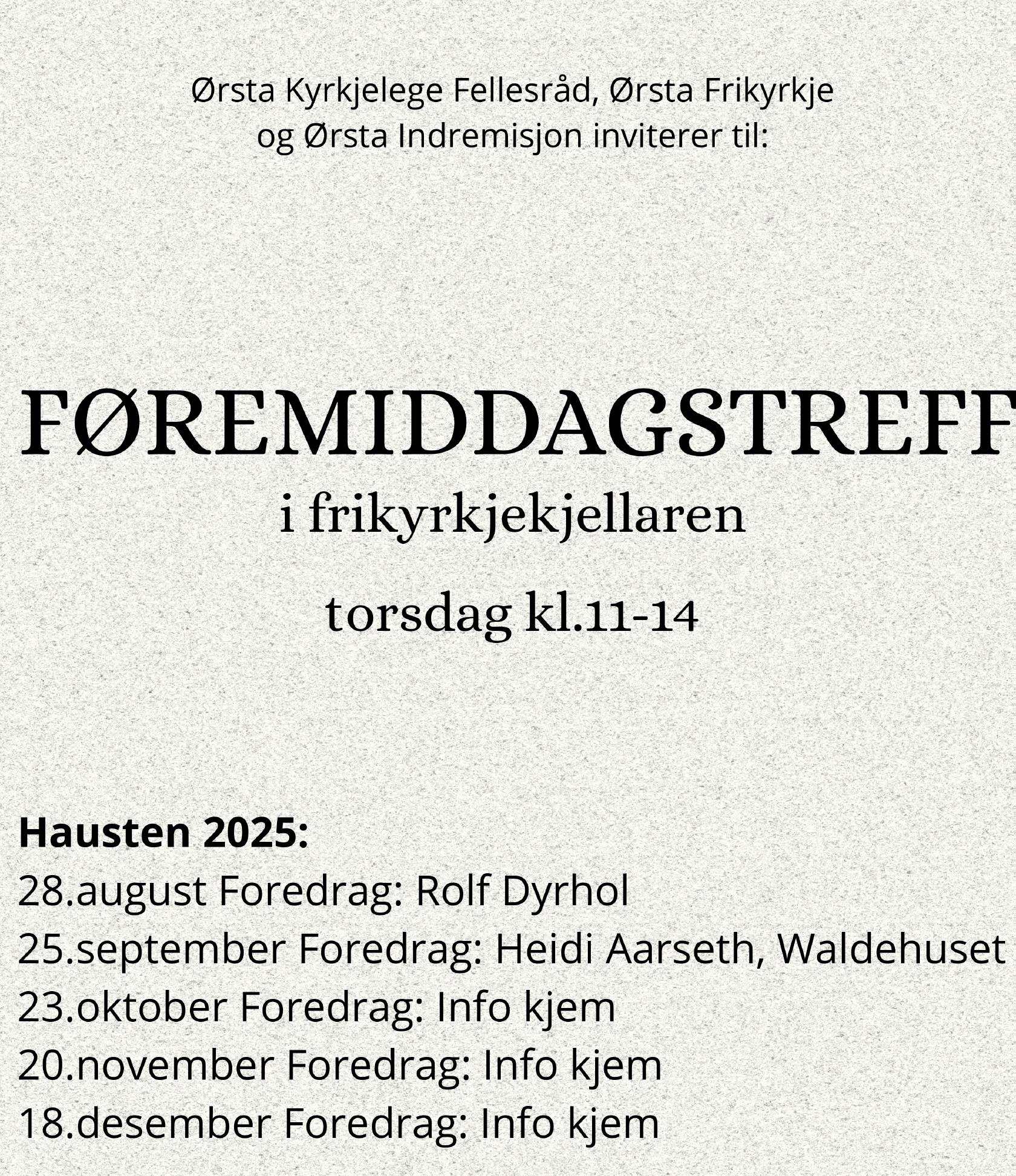 Siste føremiddagstreff i 2025