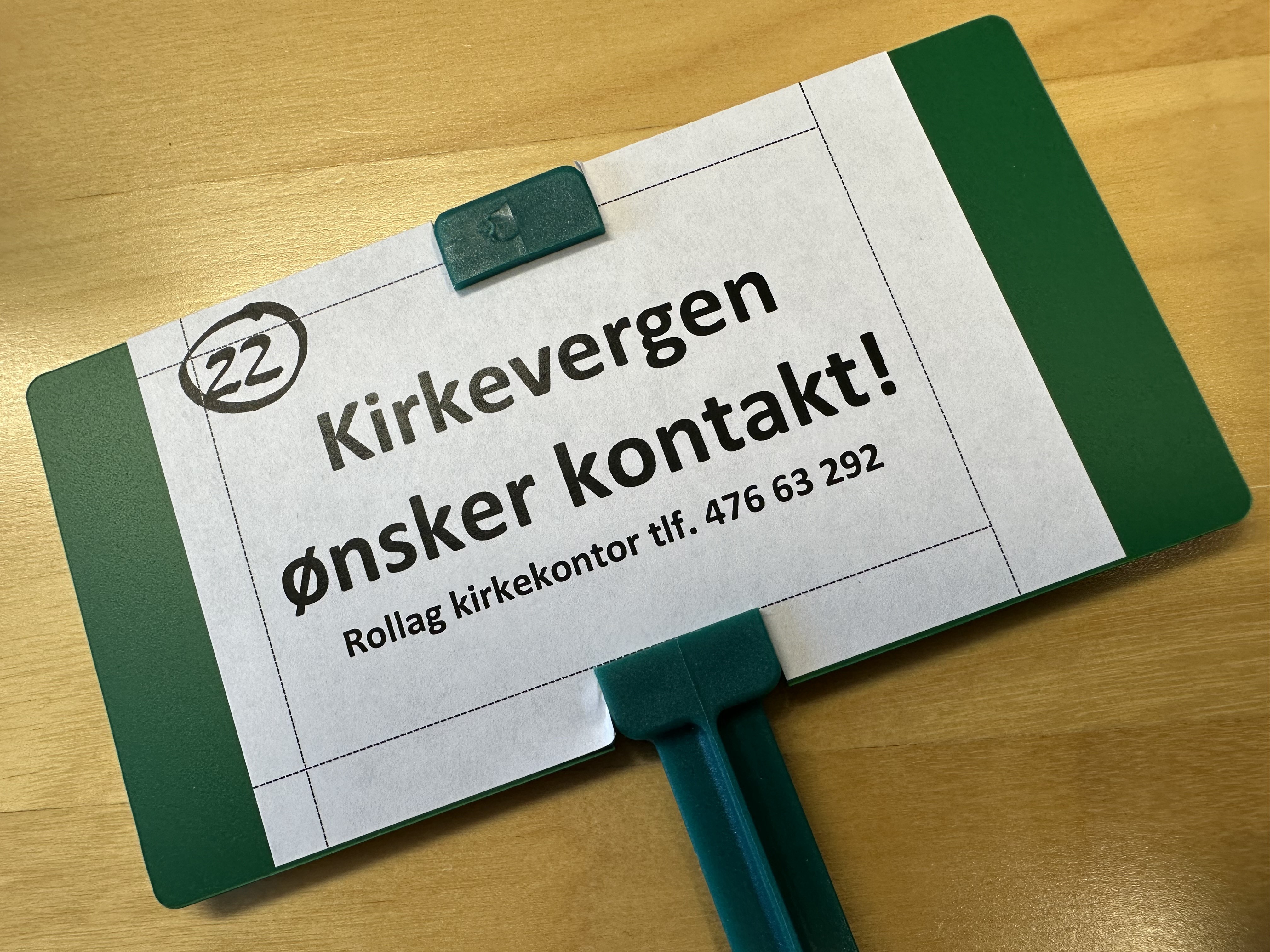 Kirkevergen ønsker kontakt!