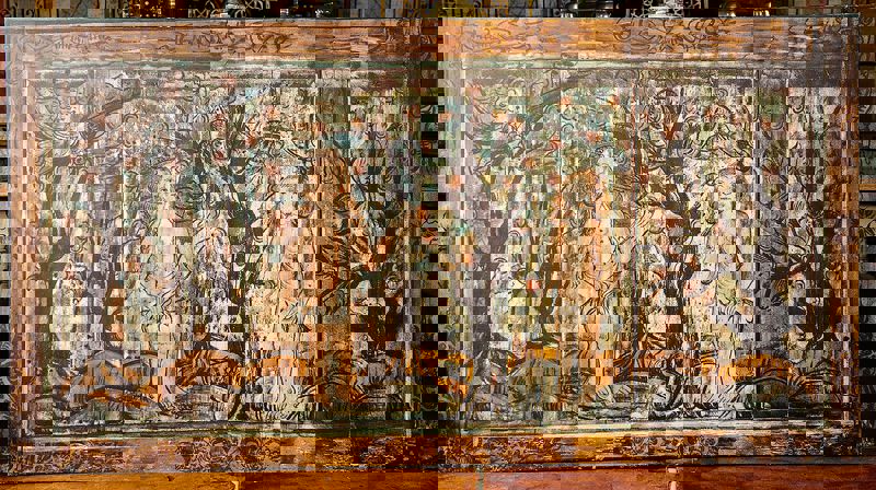 Baksiden av Knut Winthers epitafium i Rollag kirke funnet under restaurering