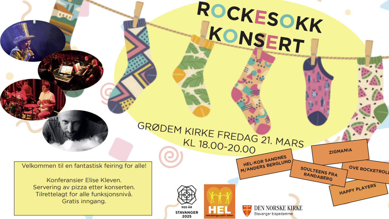 Rockesokk-konsert i Grødem kirke!