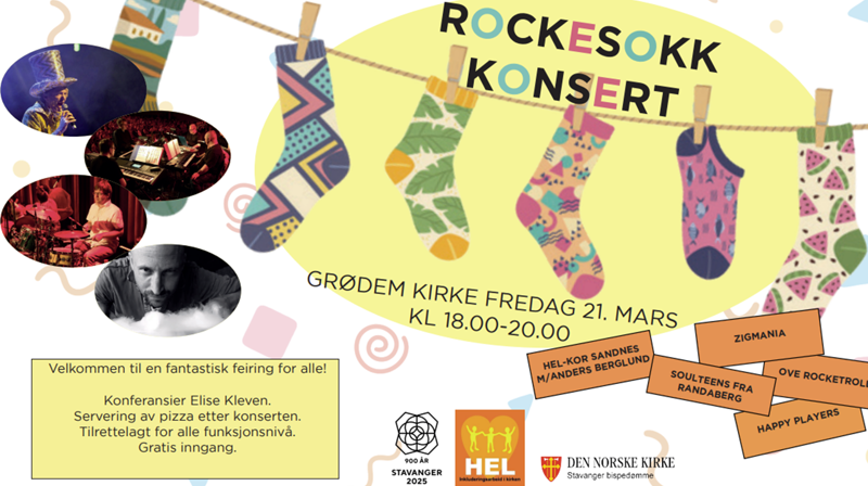 Rockesokk-konsert i Grødem kirke!