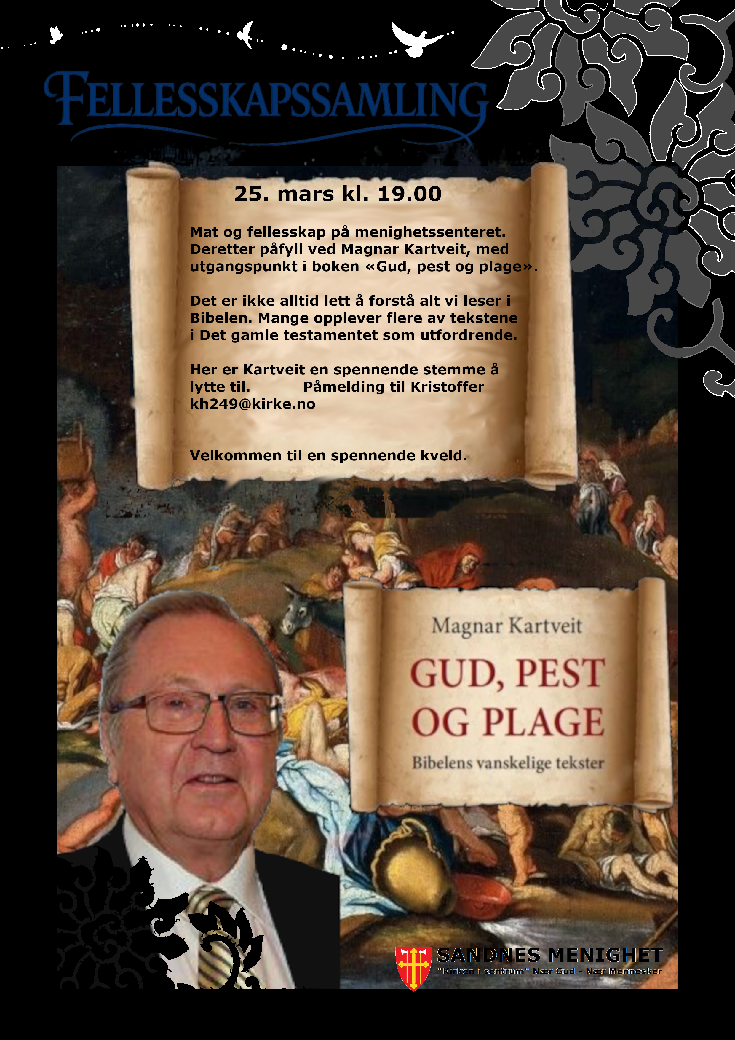 Fellesskapssamling 25. mars kl. 19 