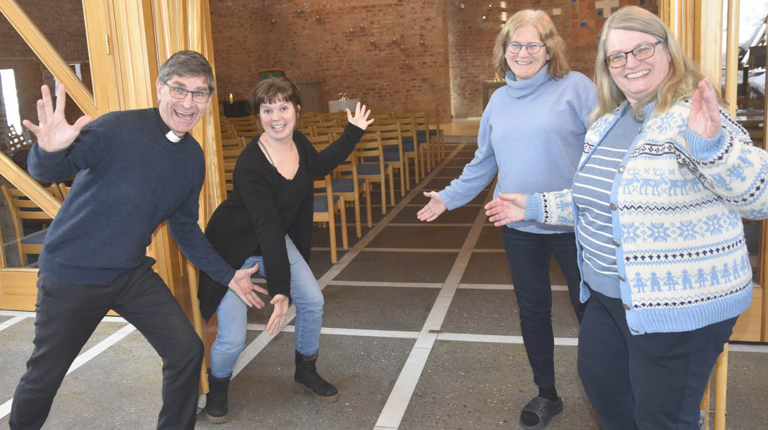 Geir E. Holberg, Caroline Lygre, Anne-Kjersti Bakke Holberg og Lise Wold Kleven inviterer til Sjømannskirkefest i Åmot kirke.