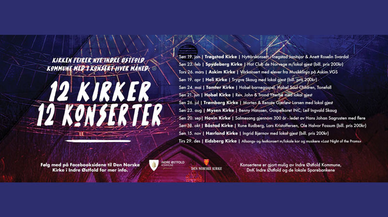 Vi feirer ny kommune med 12 kirkekonserter