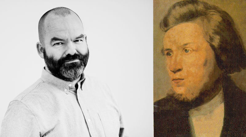 Trygve Riiser Gundersen (t.v), litteraturviter, forfatter og forlagsredaktør i Press Forlag, holder foredraget "Hauge og litteraturen". Han har også bokbad på kvelden.