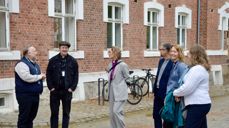 Ansatt ved NMBU, studentprest Øystein, biskop Kari, sokneprest Tom Egil, prost Kjerstin og kirkeverge Kristine ved besøk på NMBU