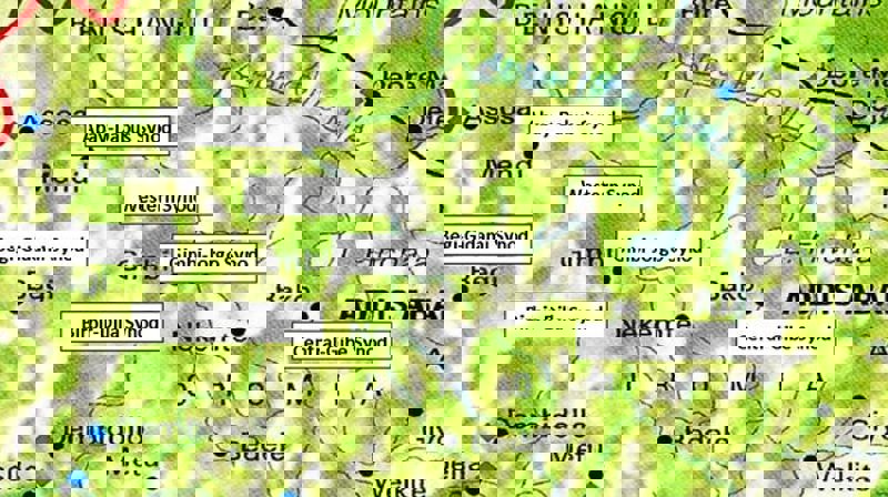WEWEP-områdene i Vest Etiopia hvor materiellet vil distribueres merket i hvitt. Området strekker seg fra Addis Ababa mot Sør Sudan i vest. Det vil innebære lange reiser med bil.