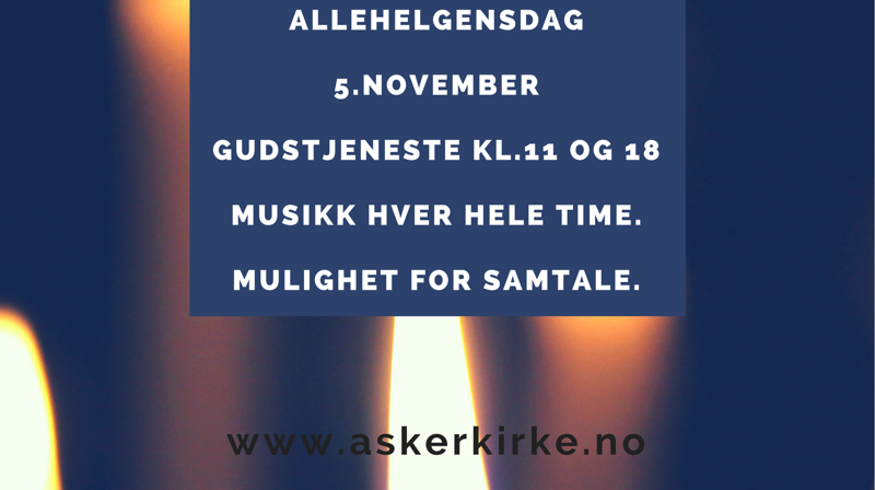 Åpen kirke Allehelgensdag 5. nov.
