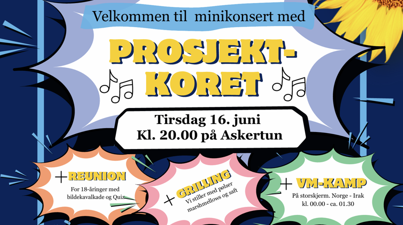 Konsert med prosjektkoret ++ 16. juni kl. 20.00