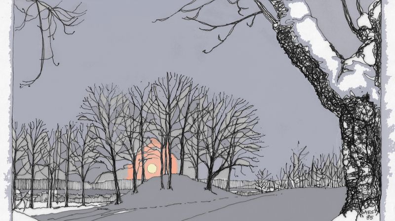 Det er flere gamle gravhauger rundt Asker kirke.