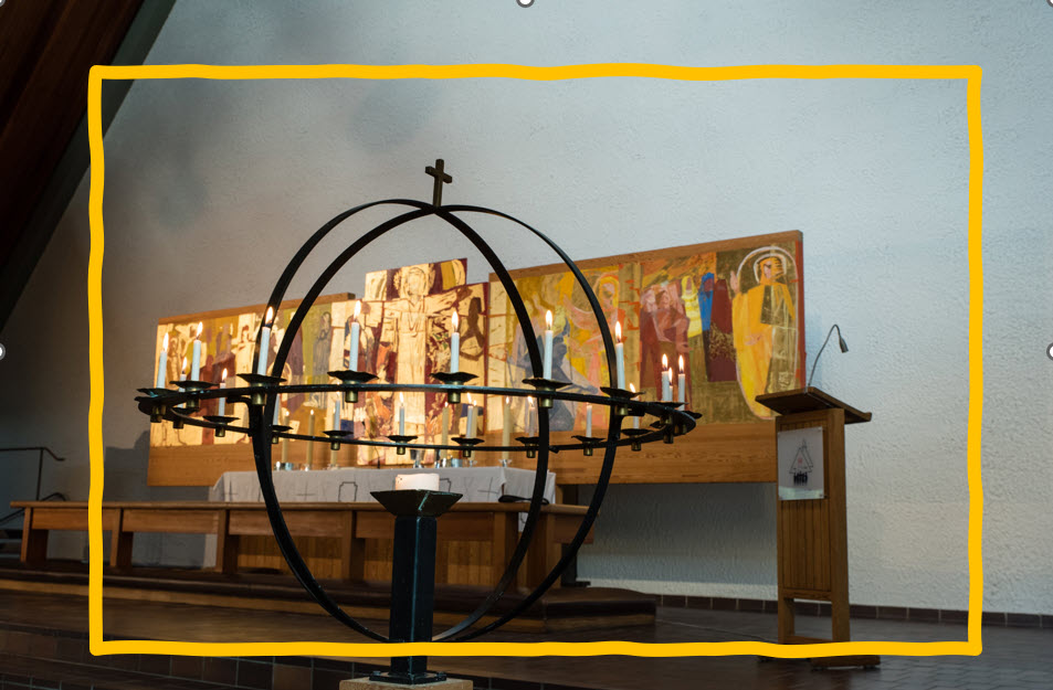 Alter og alterbilde i Holmen kirke