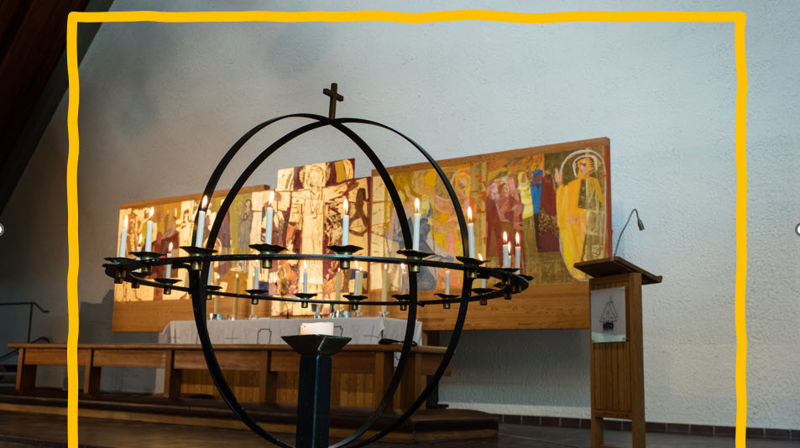 Alter og alterbilde i Holmen kirke