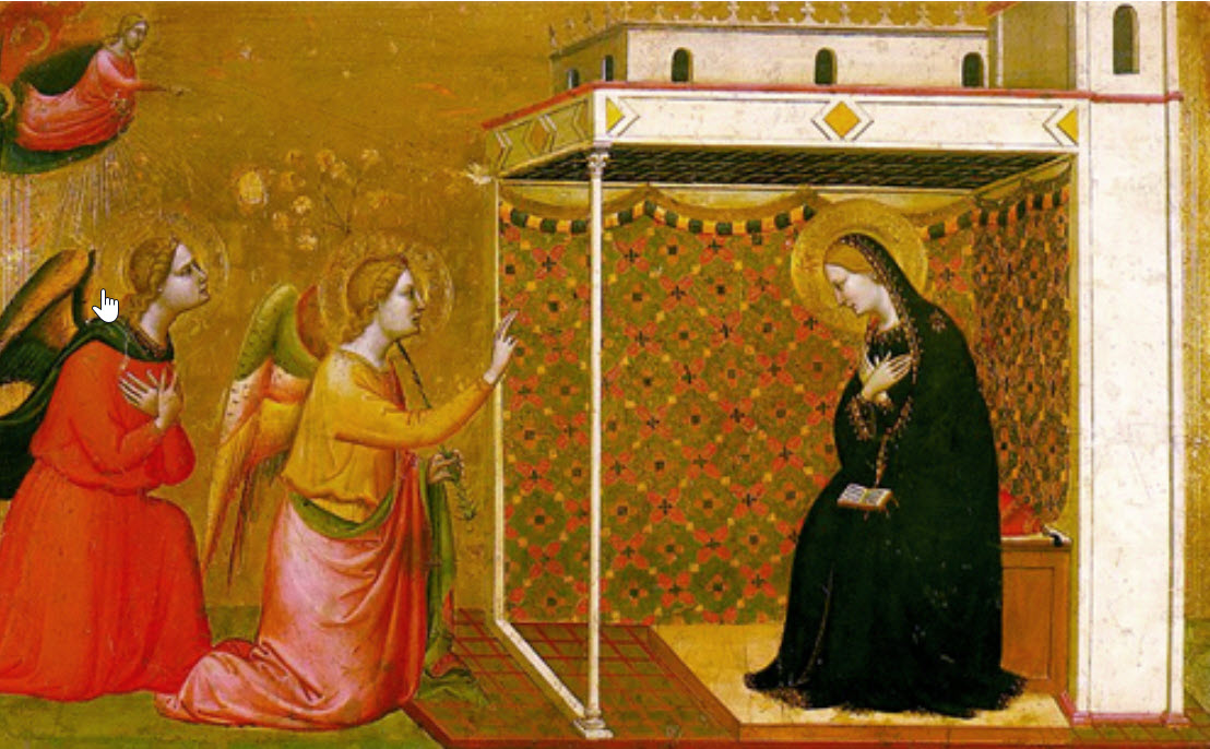 Bebudelsen av Bernardo Daddi, 1335. (Falt i det fri/Public domain)