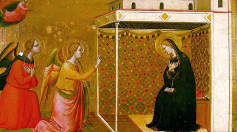 Bebudelsen av Bernardo Daddi, 1335. (Falt i det fri/Public domain)