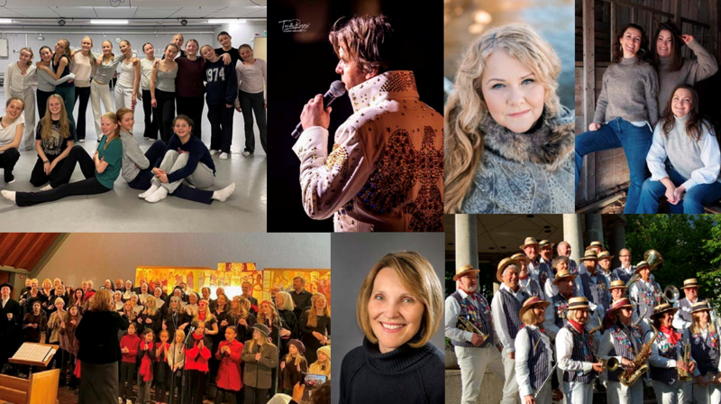 Bildecollage over medvirkende artister.