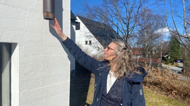 Deler av nedløpsrør stjålet. Foto: Budstikka/Nina Abrahamsen