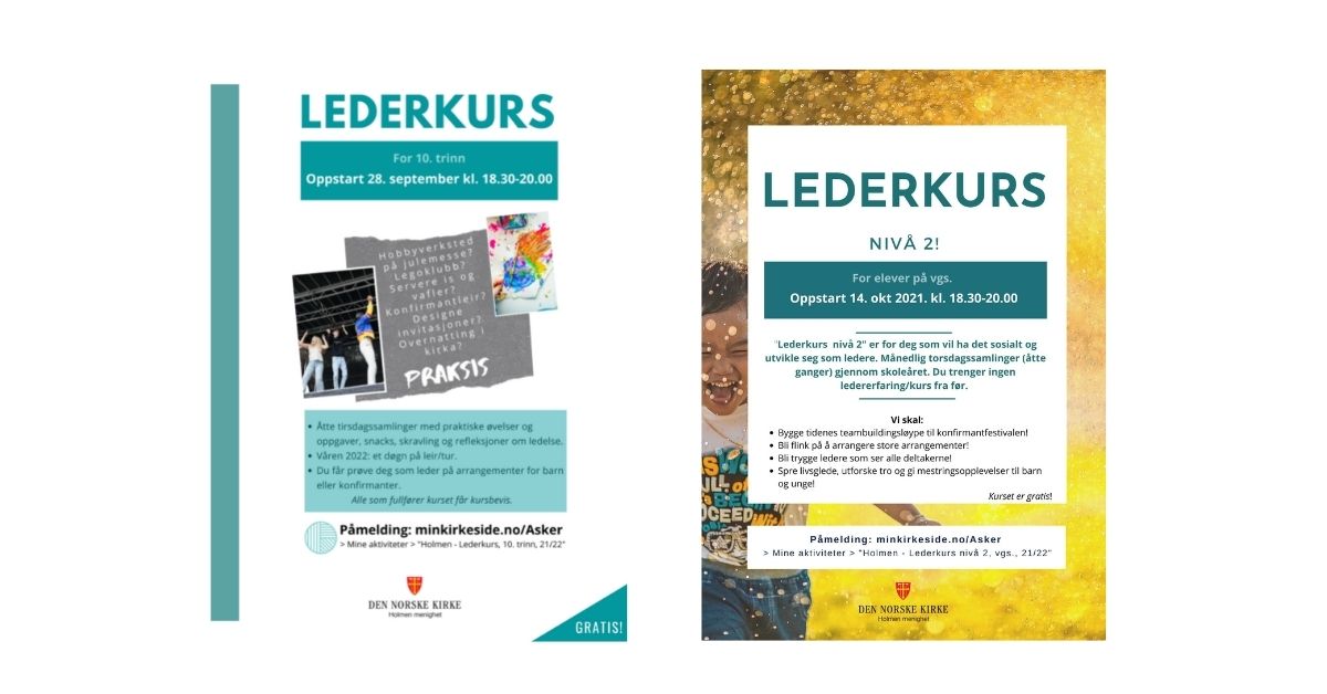 Påmeldingen har åpnet: Lederkurs og Lederkurs nivå 2. 