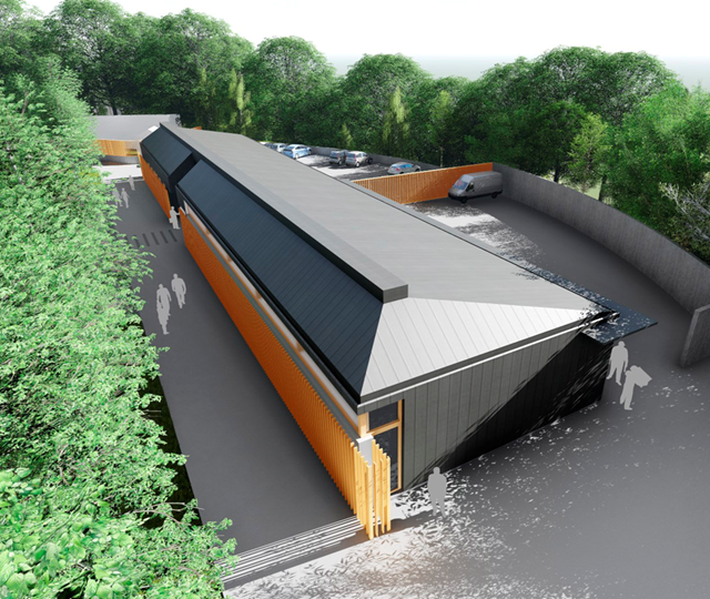 Illustrasjonsbilde av driftsgården, Tegnet av Terje Grønmo arkitekter