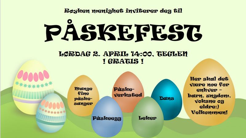 Påskefest lørdag 2. april 14:00 Teglen