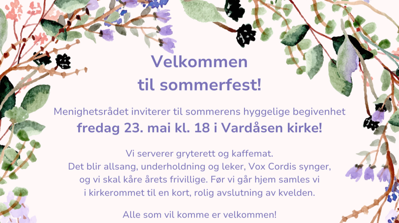Sommerfest i Vardåsen 23. mai