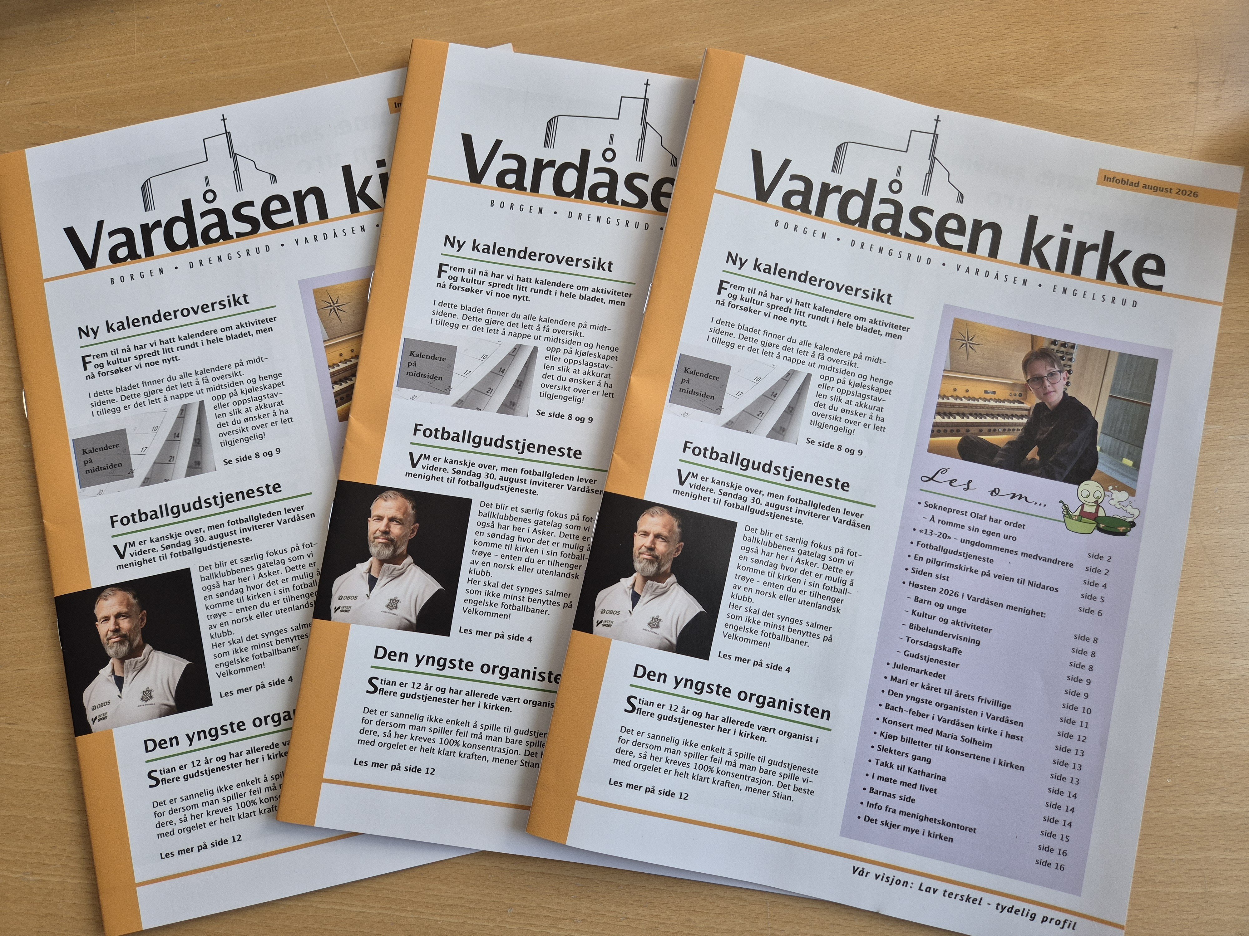 Informasjonsblad fra Vardåsen kirke
