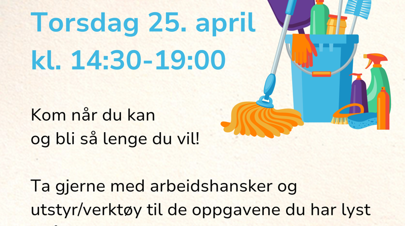 Dugnad i Vardåsen kirke torsdag 25. april