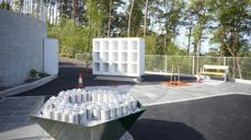 Den nye urneveggen skal snart stå klar på Fyllingsdalen. Her ser vi et bilde fra midten av mai 2025.