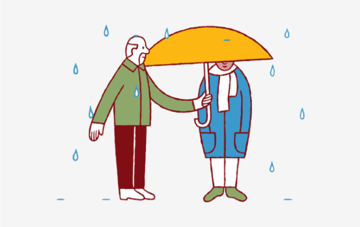 Illustrasjonene til kampanjen "Førstehjelp ved sorg" er laget av Stina Löfgren.