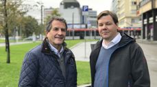 Kirkeverge Asbjørn Vilkensen og fellesrådsleder Lars Kristian Stendahl Gjervik