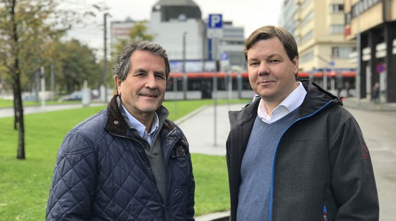 Kirkeverge Asbjørn Vilkensen og fellesrådsleder Lars Kristian Stendahl Gjervik