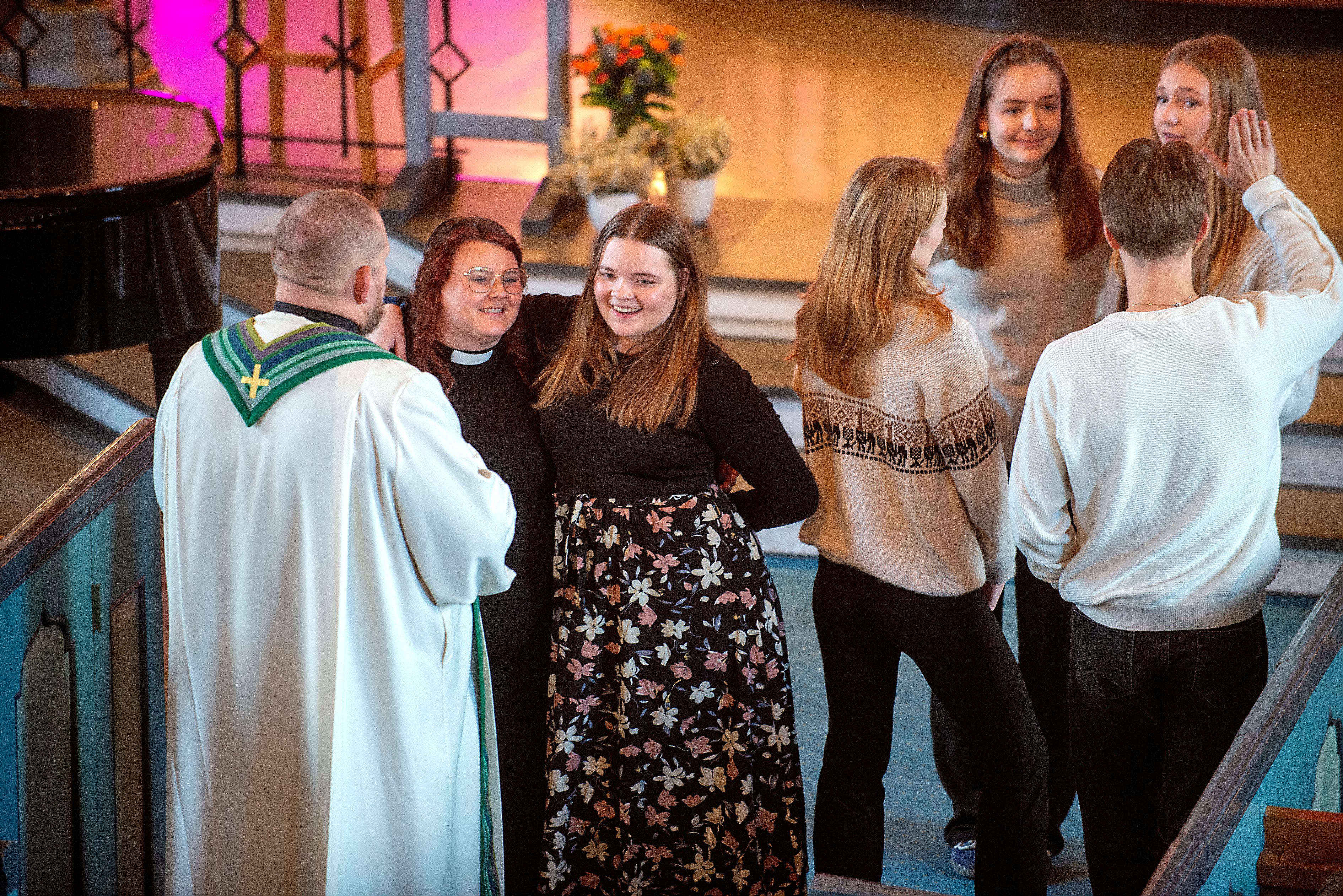 Frå ei ungdomsgudsteneste Foto: Odd Mehus