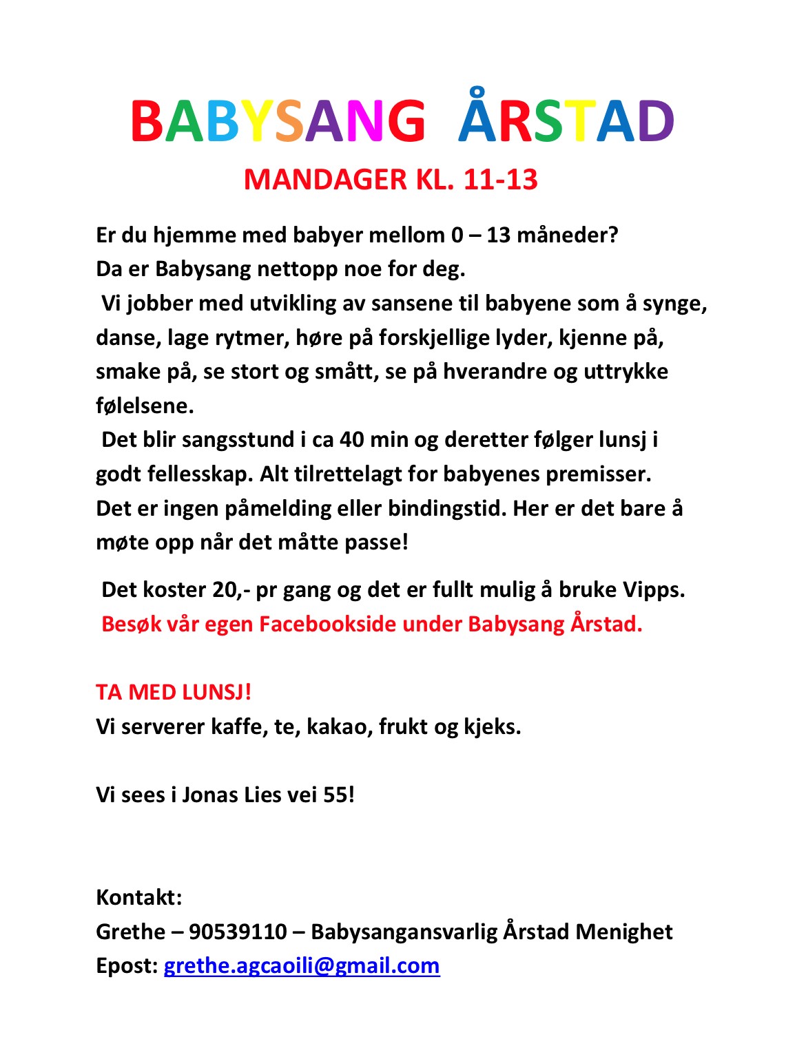BABYSANG I ÅRSTAD