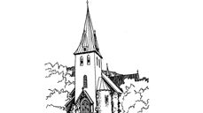 Påskeliljer utenfor Årstad kirke. Foto: Signe Sandberg