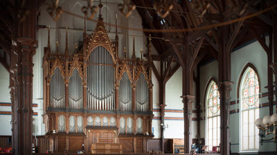 Bilde av orgelet i Johanneskirken. FOTO: Hans-Knut Sveen.