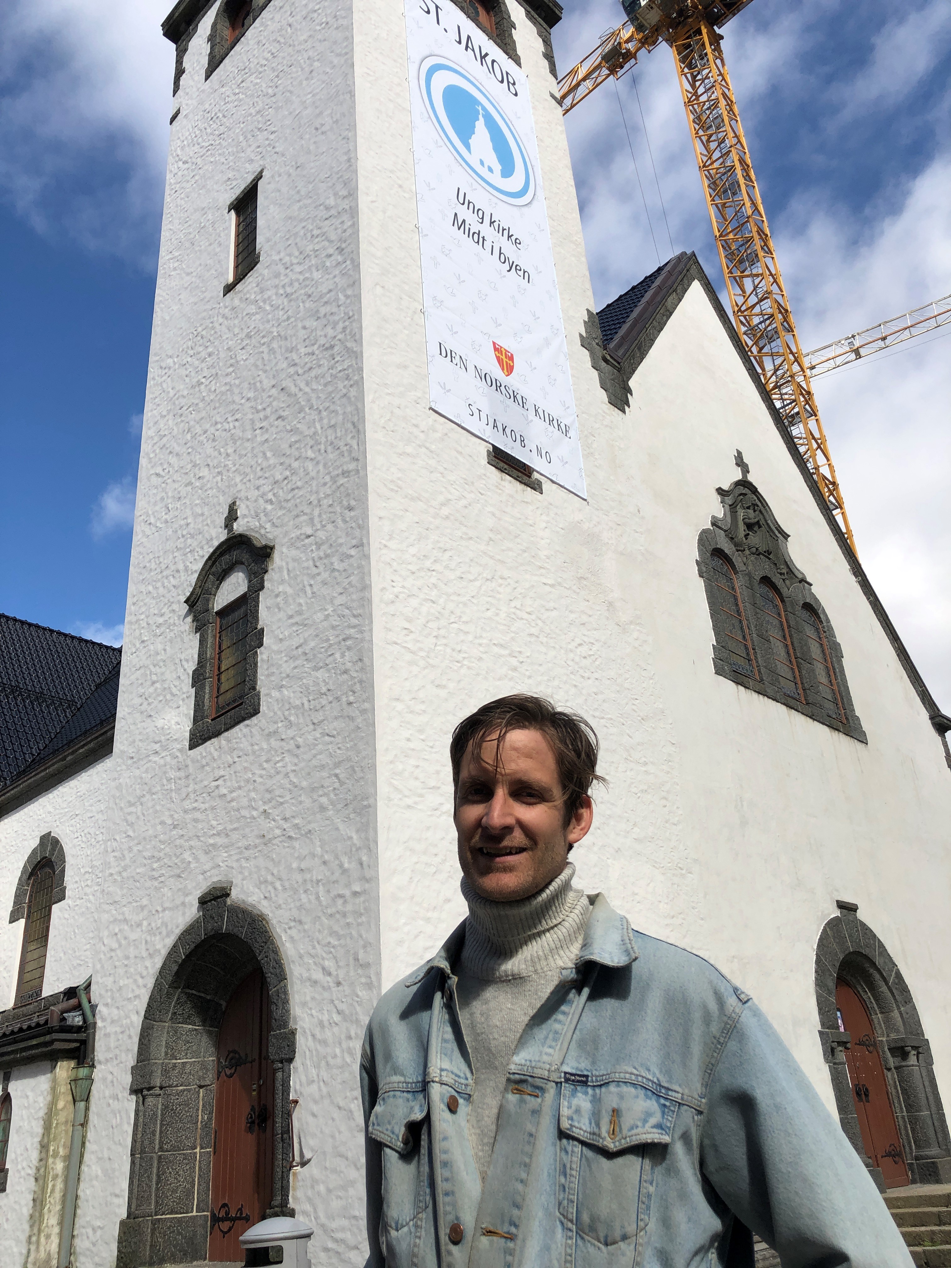 Prosjektkoordinator Andreas Lønsmo Knudsrød på besøk hos St.Jakob