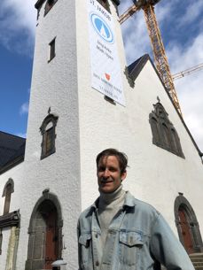 Prosjektkoordinator Andreas Lønsmo Knudsrød på besøk hos St.Jakob