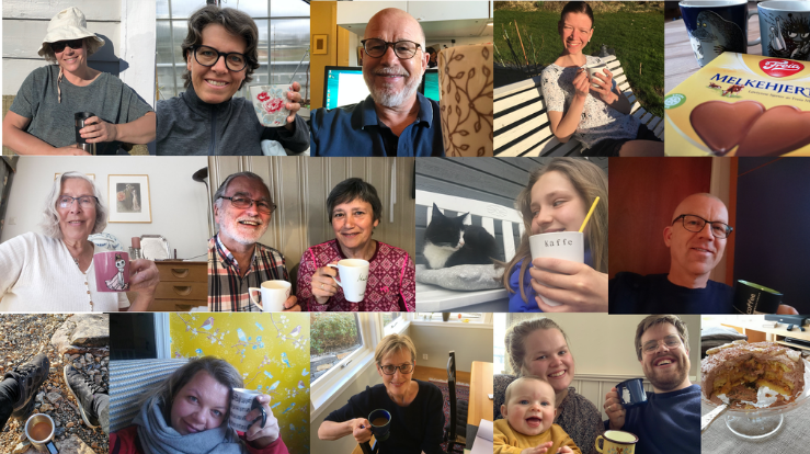 Digital kirkekaffe var et av de mange kreative påfunnene i korona-året 2020. Digitale andakter, live-sendte gudstjenester, podkaster og musikkvideoer ble kjærkomne møteplasser når vi ikke kunne komme til kirken. 