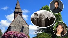 Velkommen på sommerkonserter i Fana kirke gjennom sommeren 2023! Der kan du blant annet høre musikerene Aage Kvalbein, Ingrid Reinan, samt Dag Arnesen, Bodil Eldhuset og Sigurd Ulveseth (bildet med tre personer).