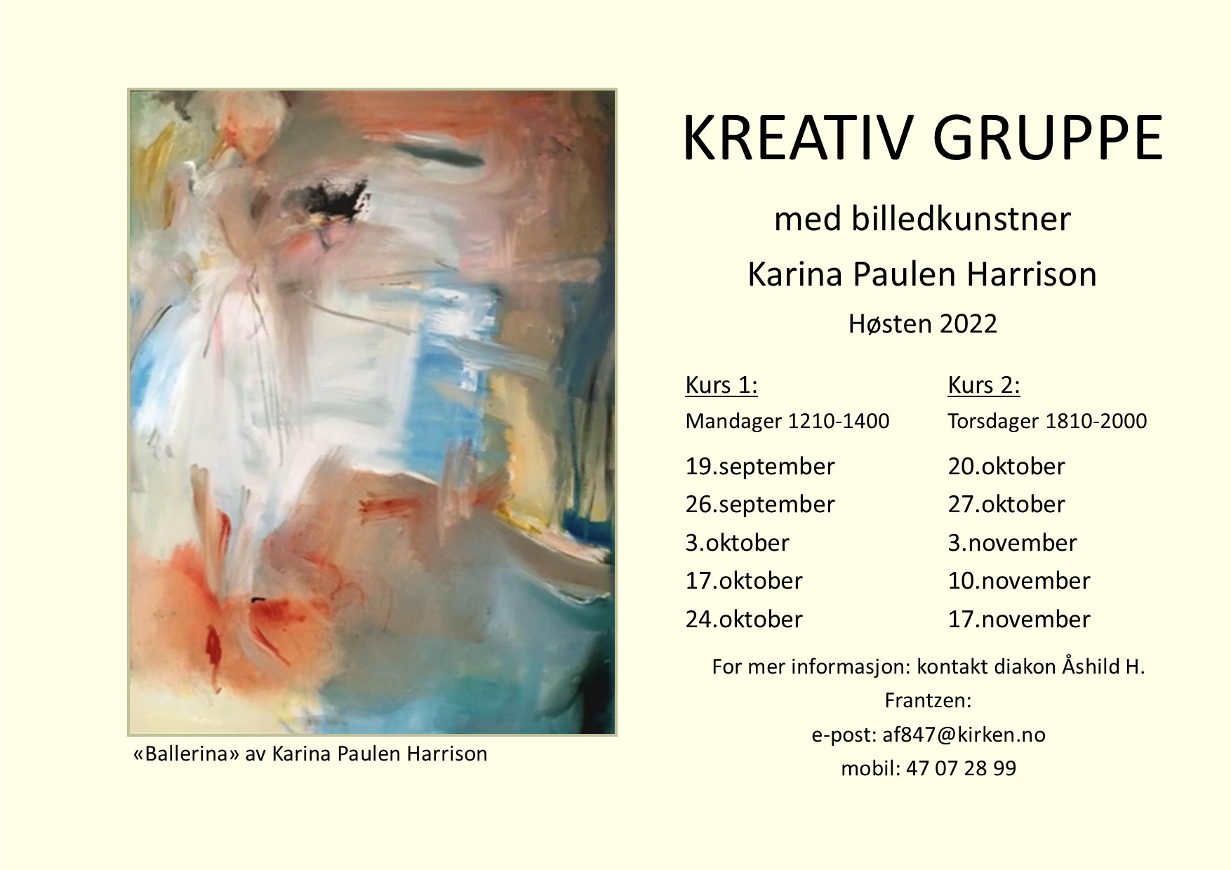 Kurs for etterlatte: Maling som metode i sorgen, en alternativ sorggruppe.