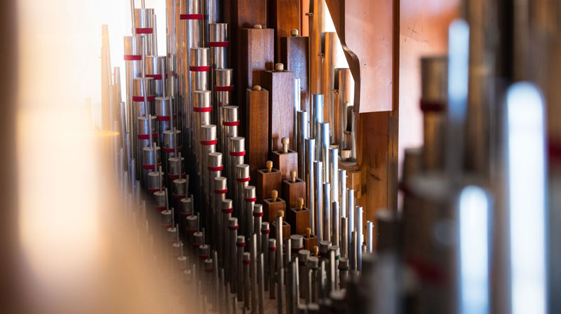 Orgelpipene i Fana kirke. Foto: Lars Kristian Steen