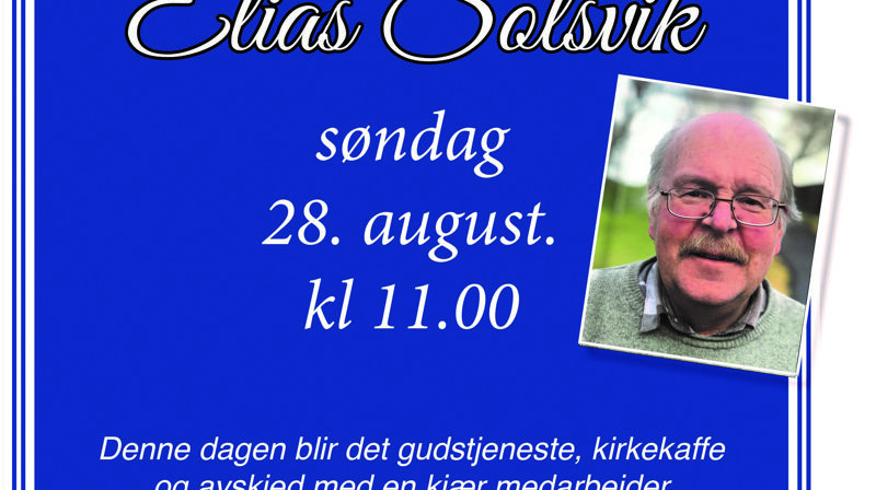 Vær med og feire Elias etter gudstjenesten 28.08