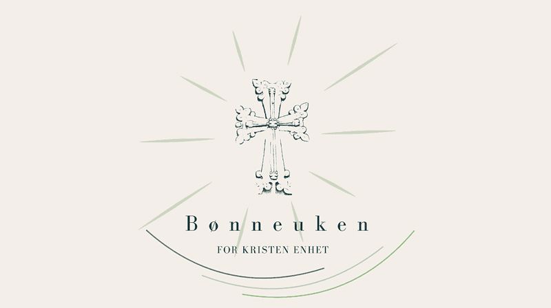 Logo for bønevek for kristen einskap, kors med strålar ut ifrå
